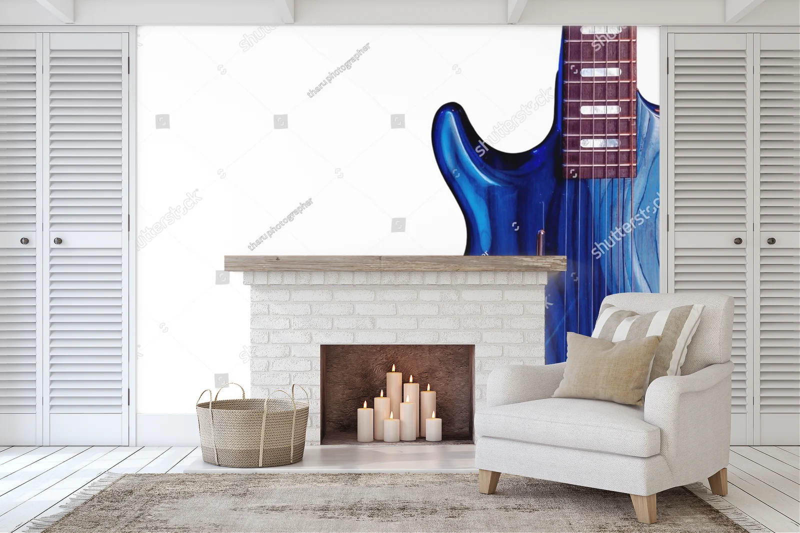 Muzyczny świat gitar w eleganckiej bieli