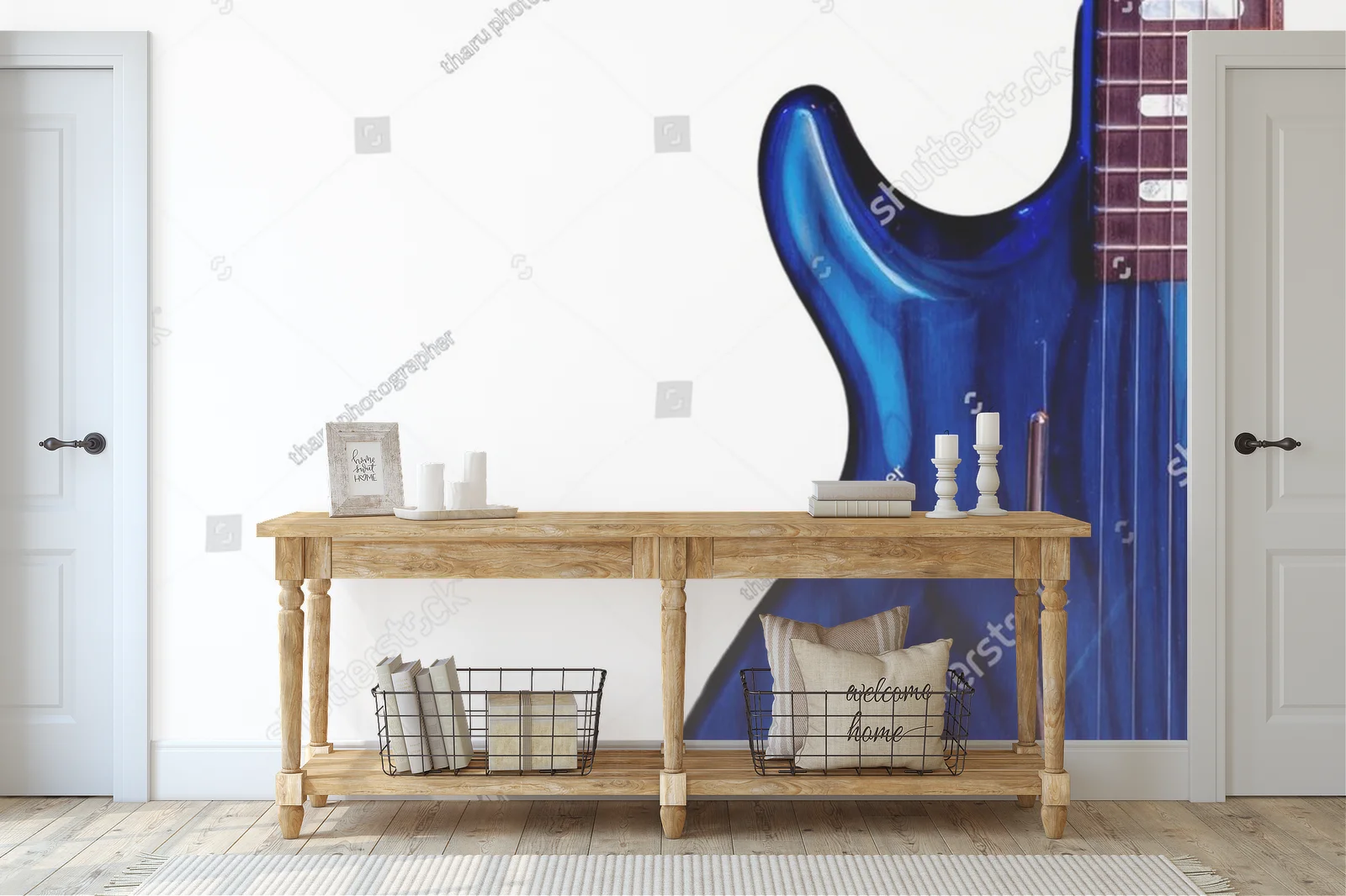 Muzyczny świat gitar w eleganckiej bieli