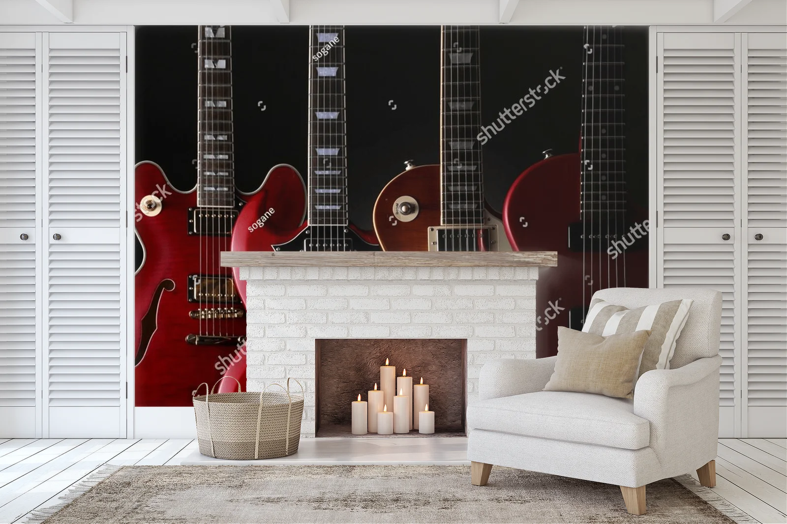 Energia elektrycznych gitar na czarnym tle