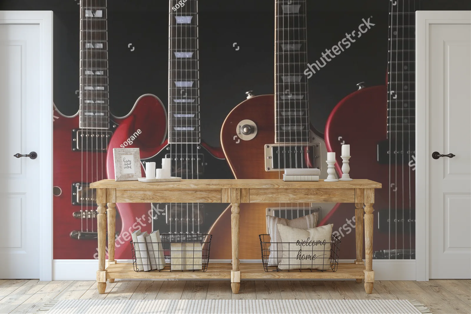 Energia elektrycznych gitar na czarnym tle