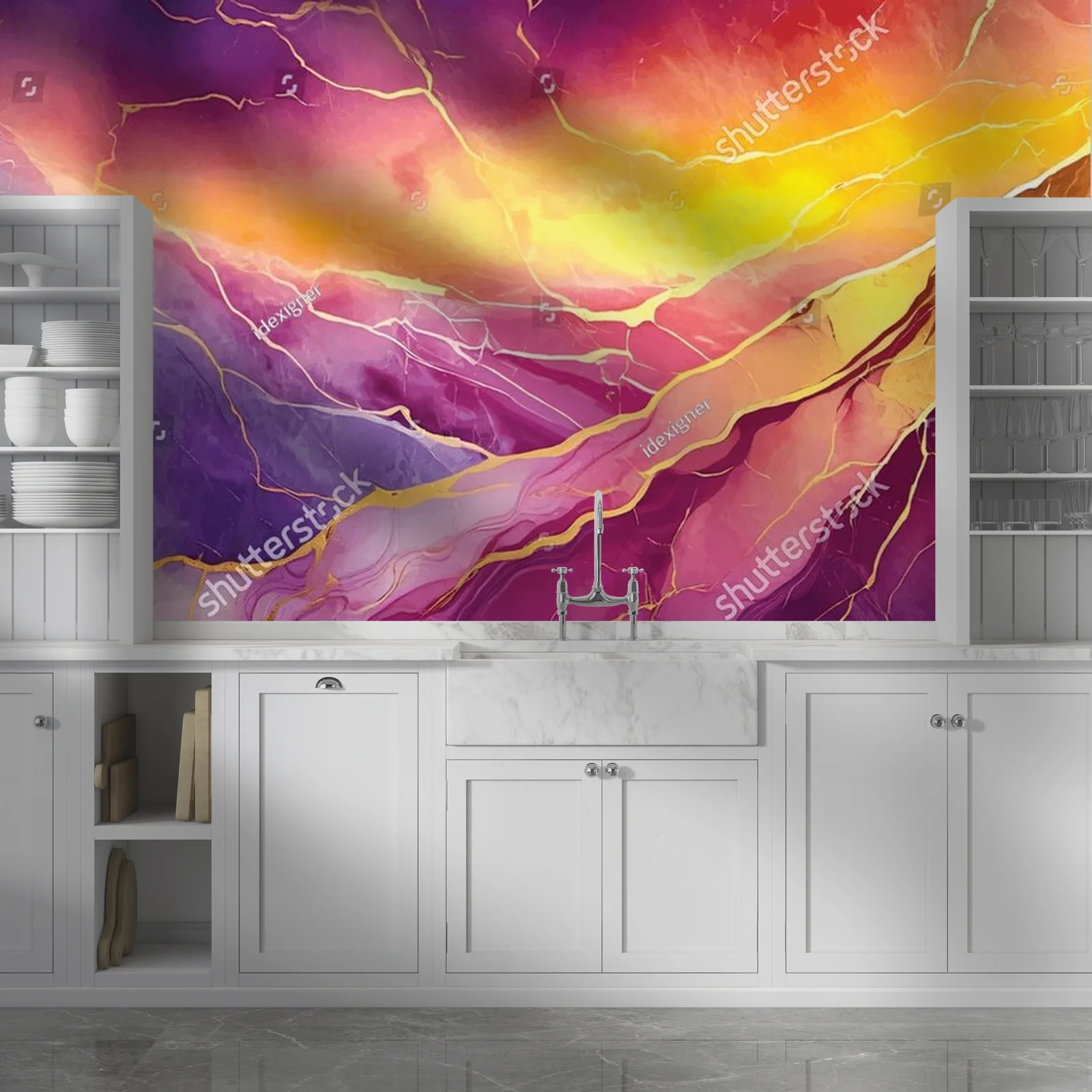 Marble Elegance: Zachwycający gradient zachodu