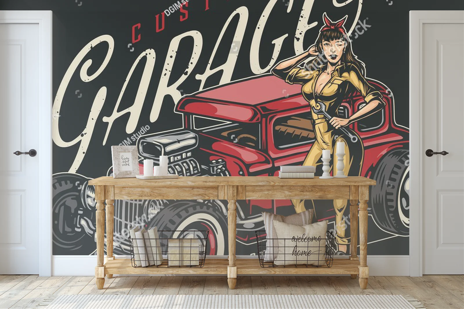 Kolorowa vintage kompozycja z atrakcyjną mechaniką