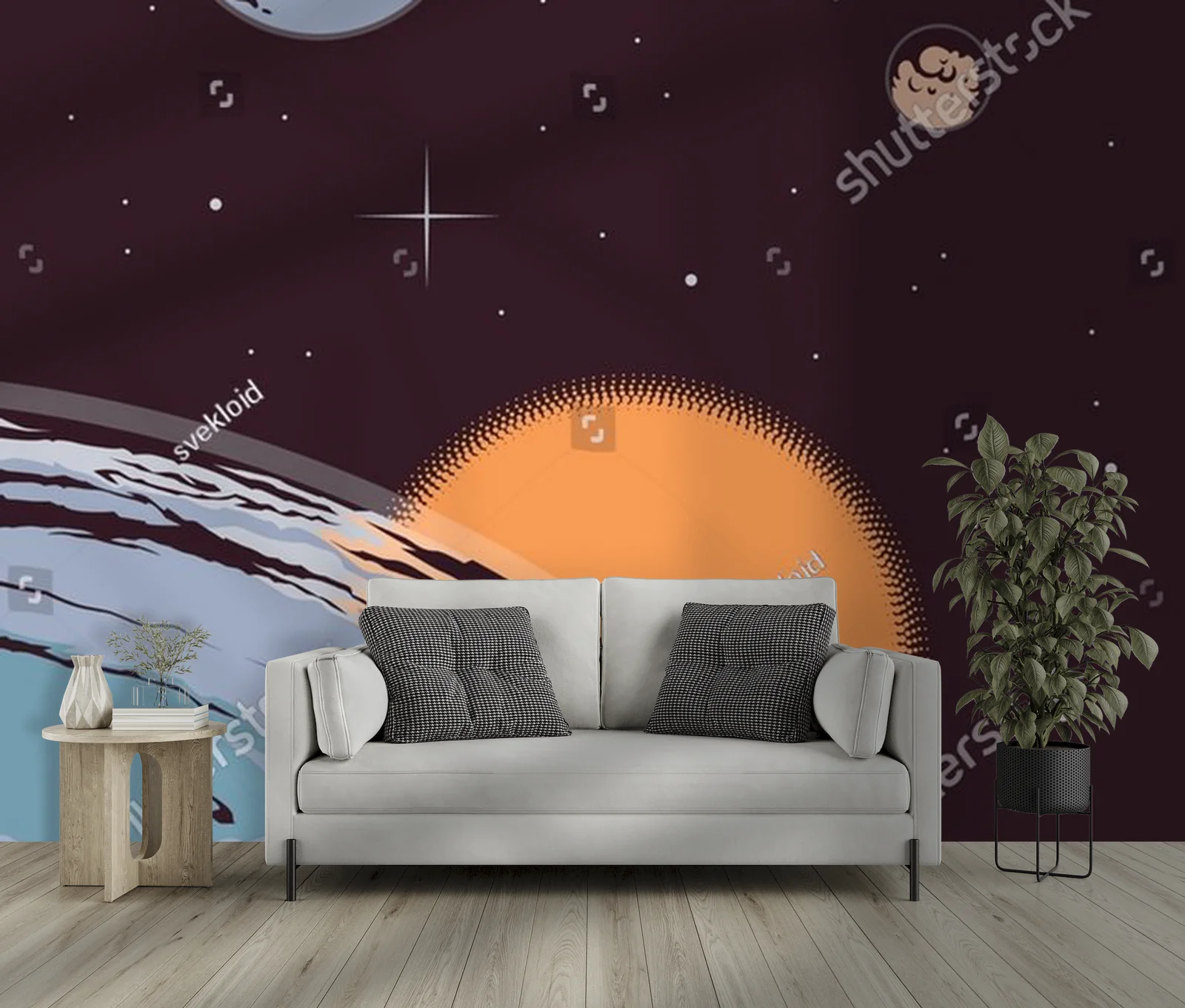 Retro Astronomia: Księżyc i Planety w Vintage Stylu
