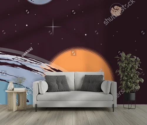 Retro Astronomia: Księżyc i Planety w Vintage Stylu