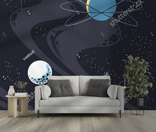 Nostalgiczna abstrakcja astronomiczna w ciemnych barwach