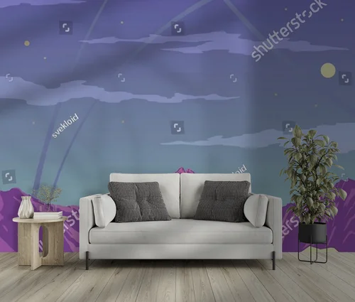 Futurystyczny krajobraz obcych planet w mistycznych barwach