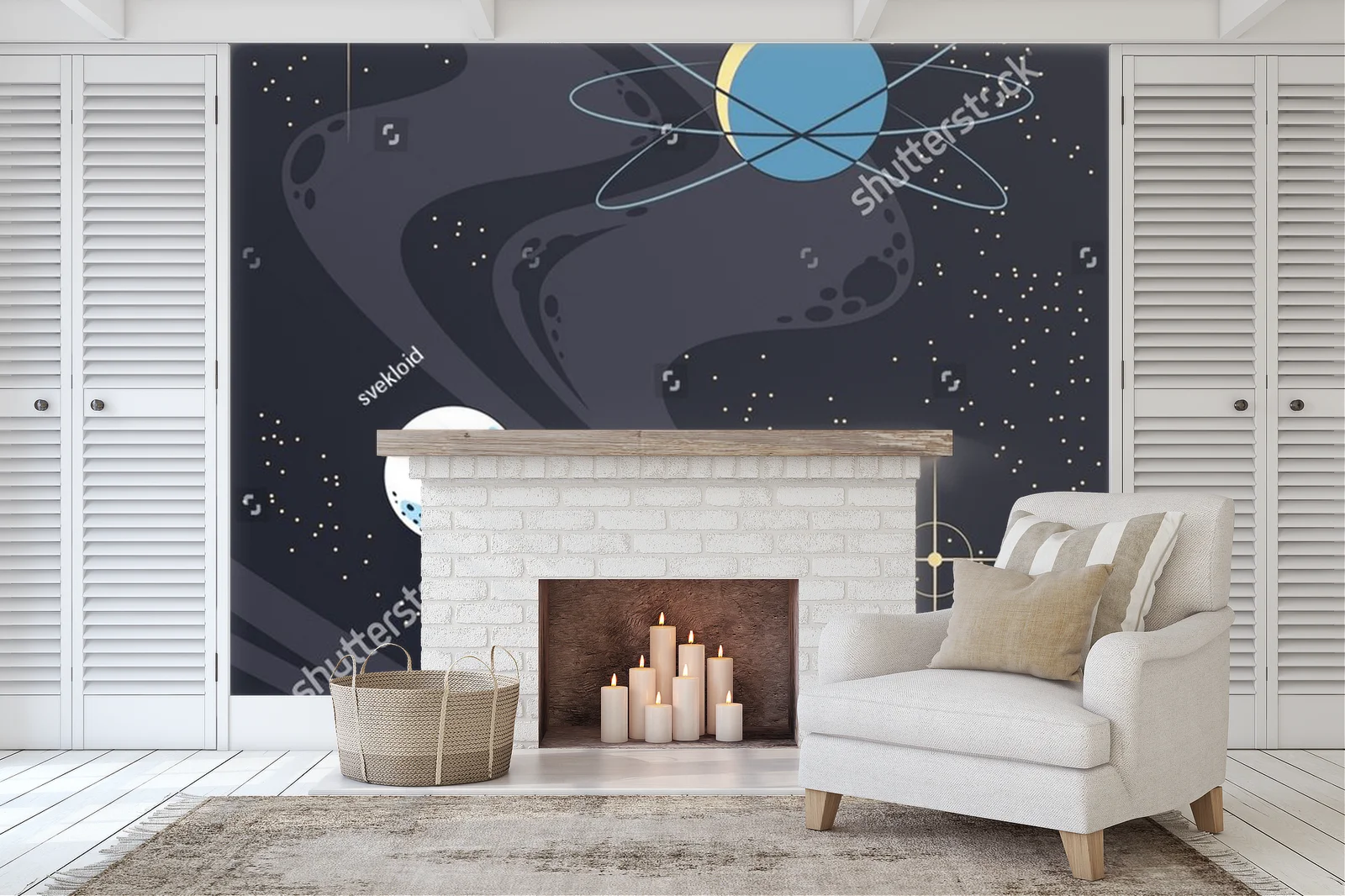 Nostalgiczna abstrakcja astronomiczna w ciemnych barwach