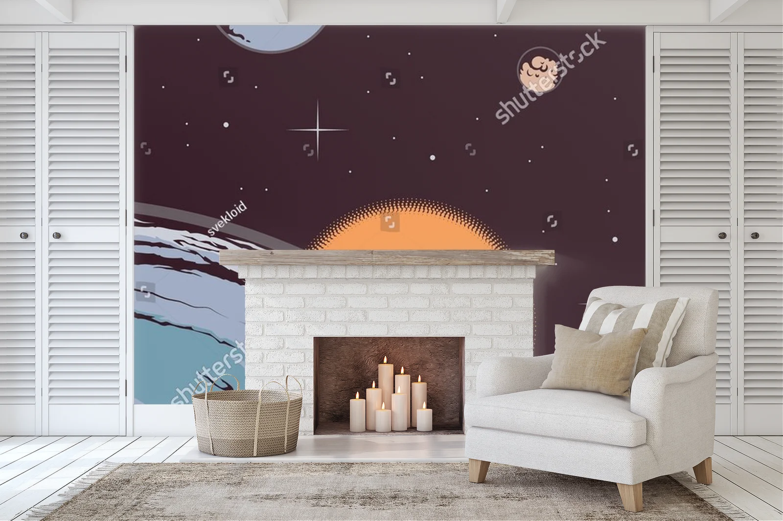 Retro Astronomia: Księżyc i Planety w Vintage Stylu