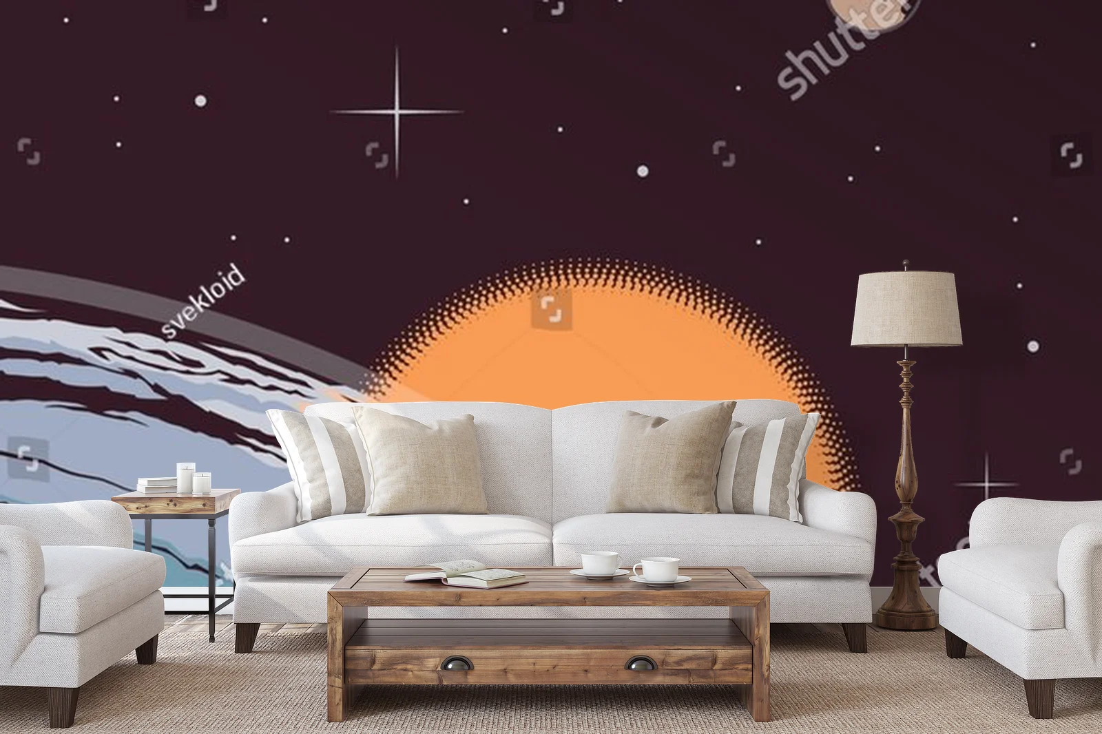Retro Astronomia: Księżyc i Planety w Vintage Stylu