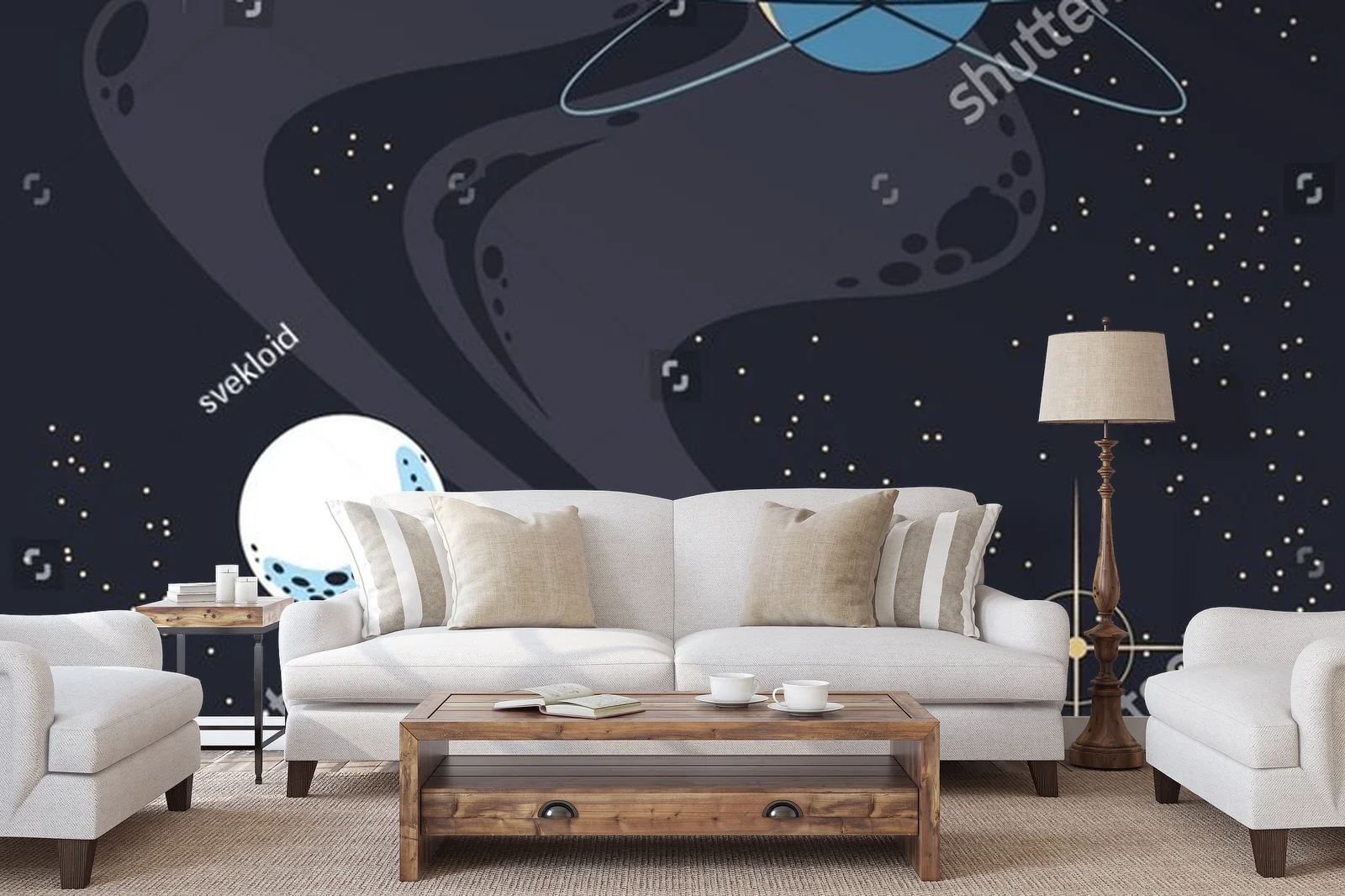 Nostalgiczna abstrakcja astronomiczna w ciemnych barwach