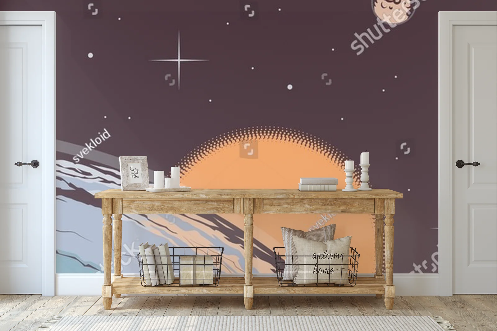 Retro Astronomia: Księżyc i Planety w Vintage Stylu