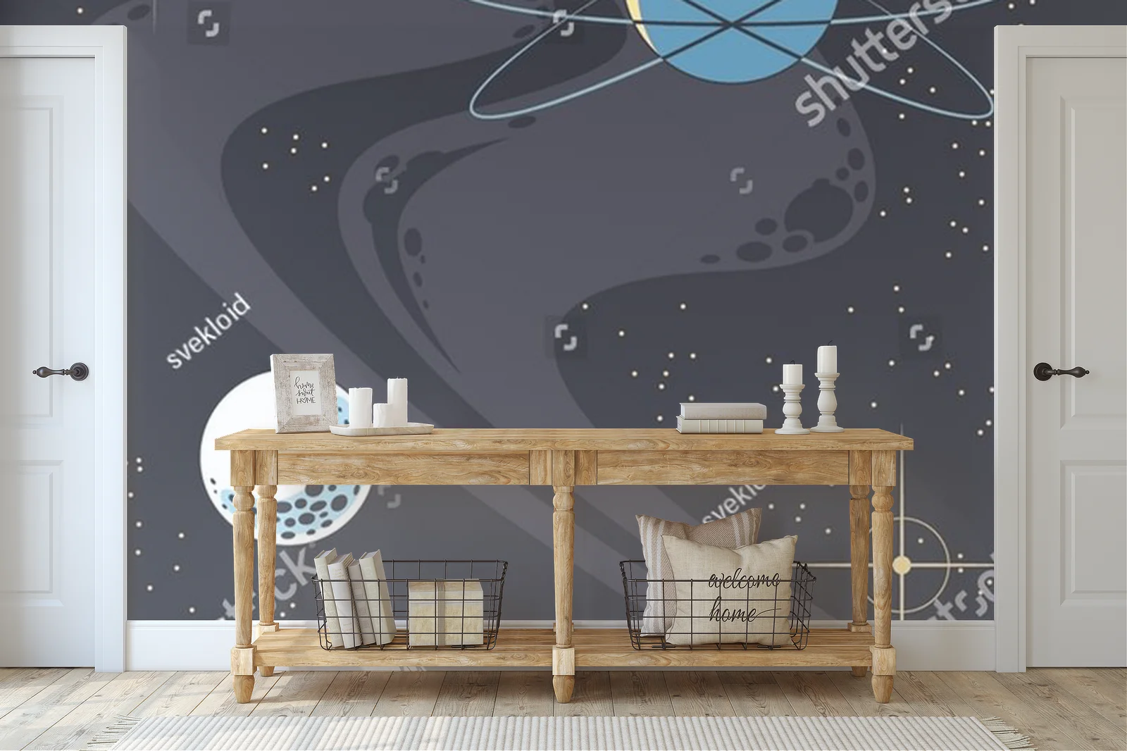 Nostalgiczna abstrakcja astronomiczna w ciemnych barwach