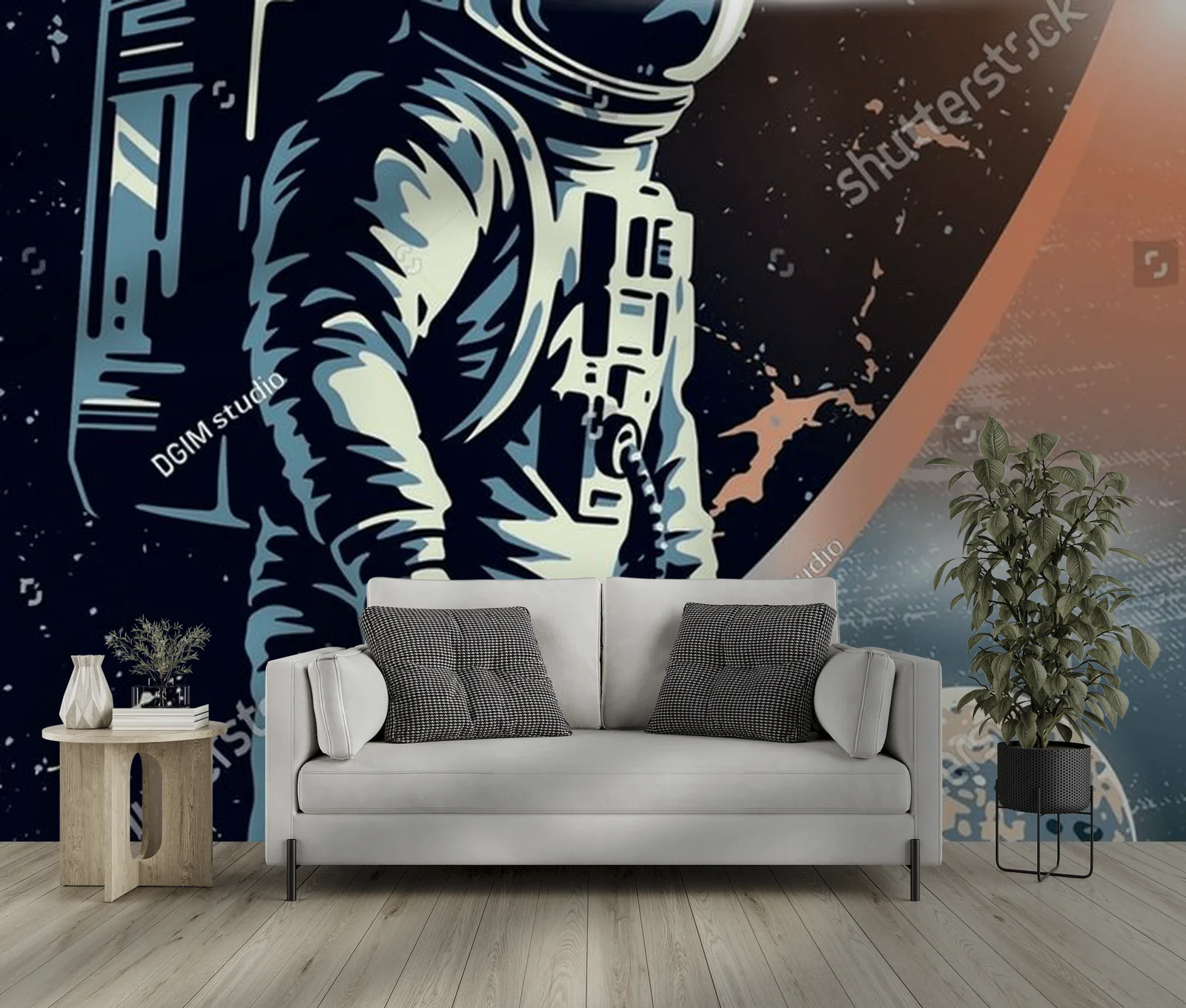 Wielobarwna podróż kosmiczna w retro stylu