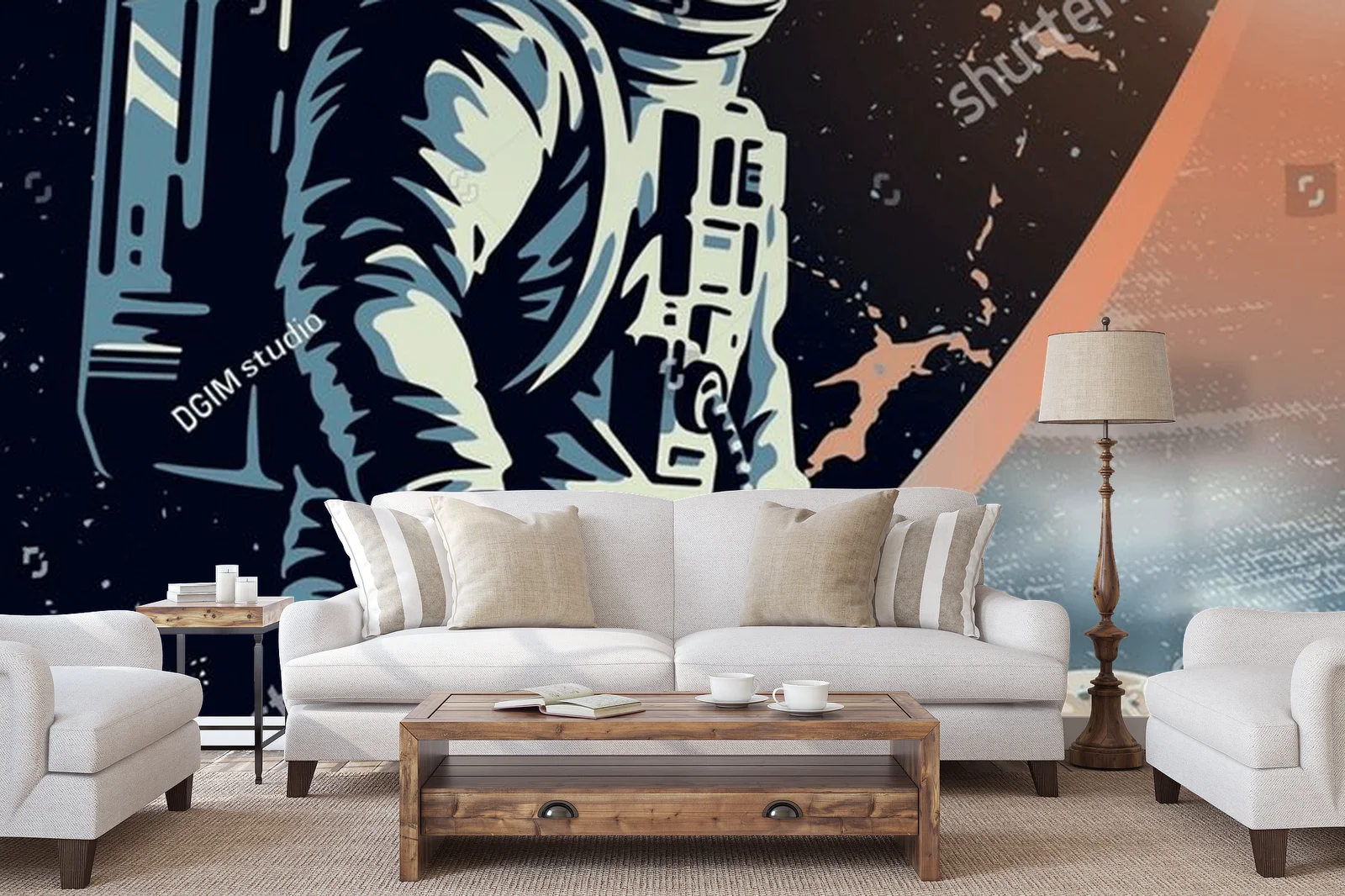 Wielobarwna podróż kosmiczna w retro stylu