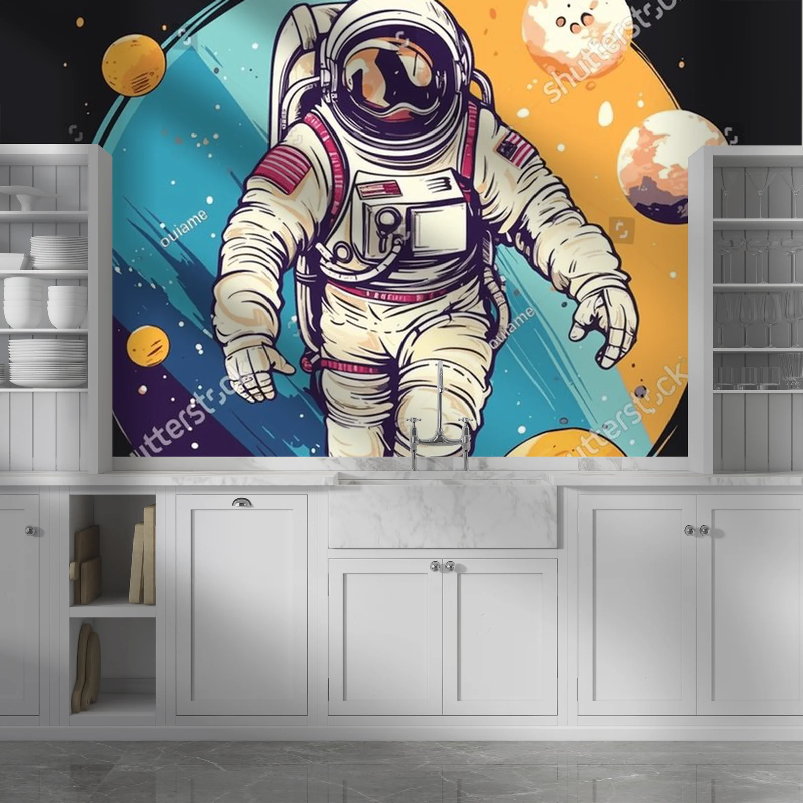 Kosmiczny astronom w retro stylu