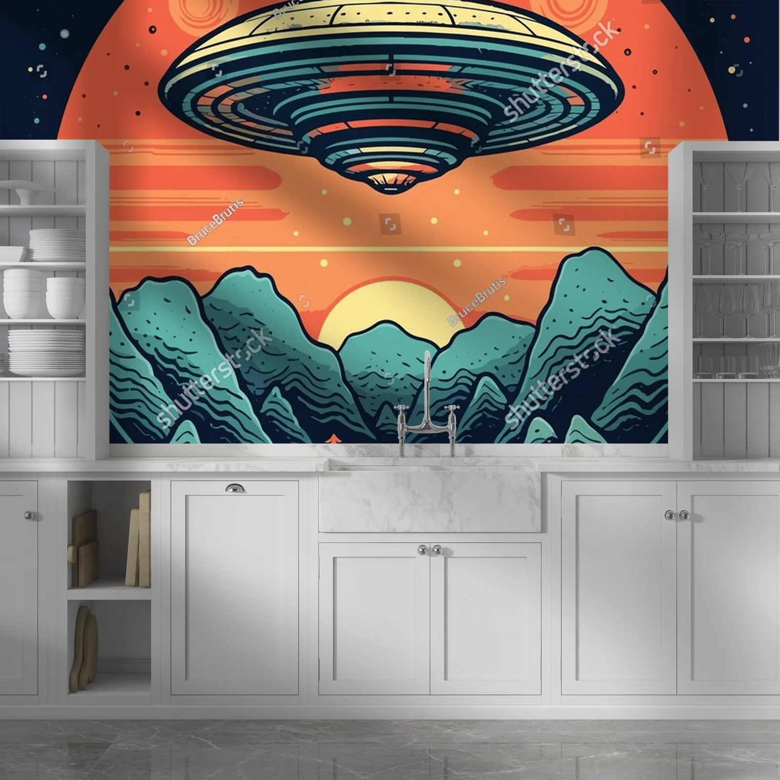 Kosmiczna podróż w stylu retro z UFO