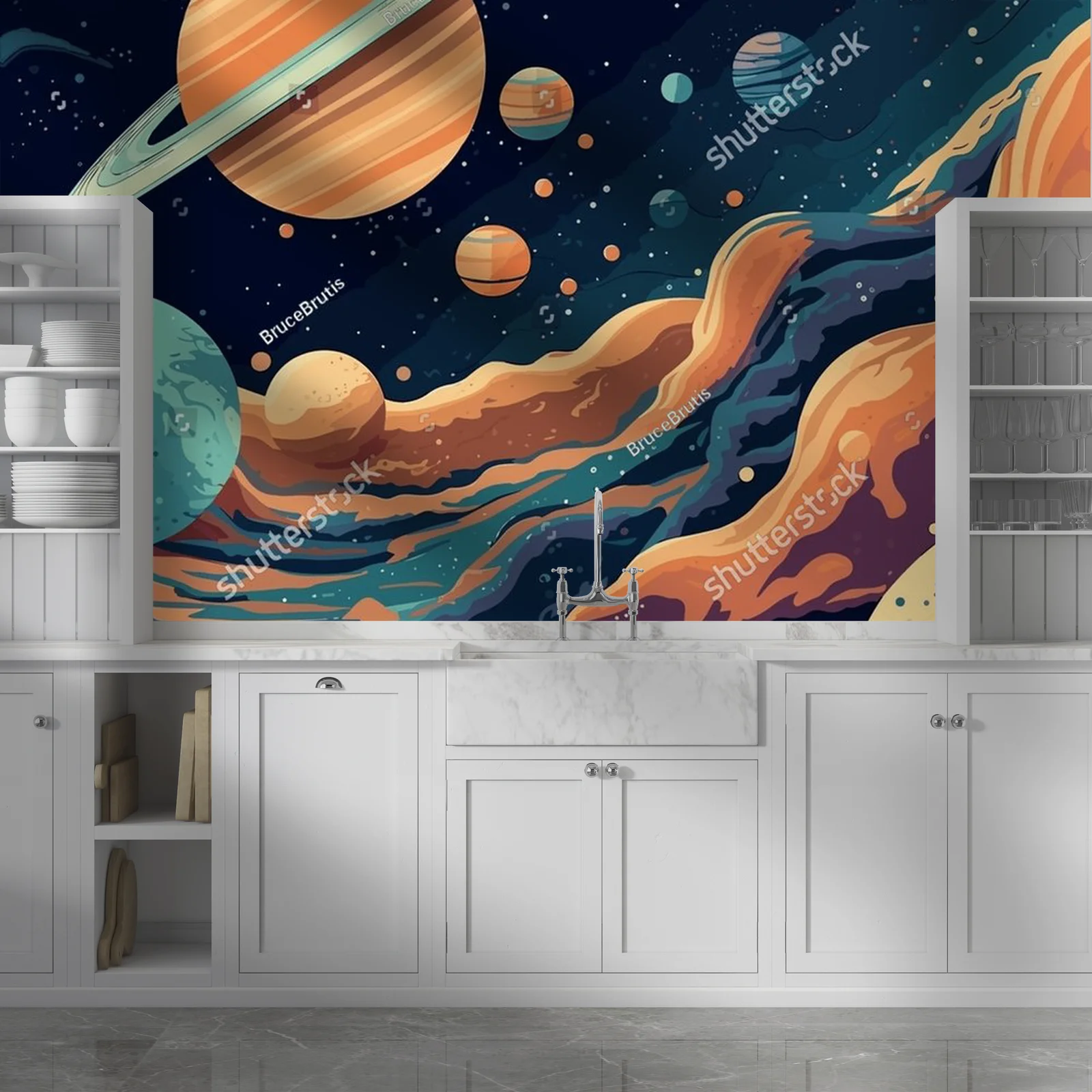 Kosmiczna podróż w retro stylu: ilustracje planet