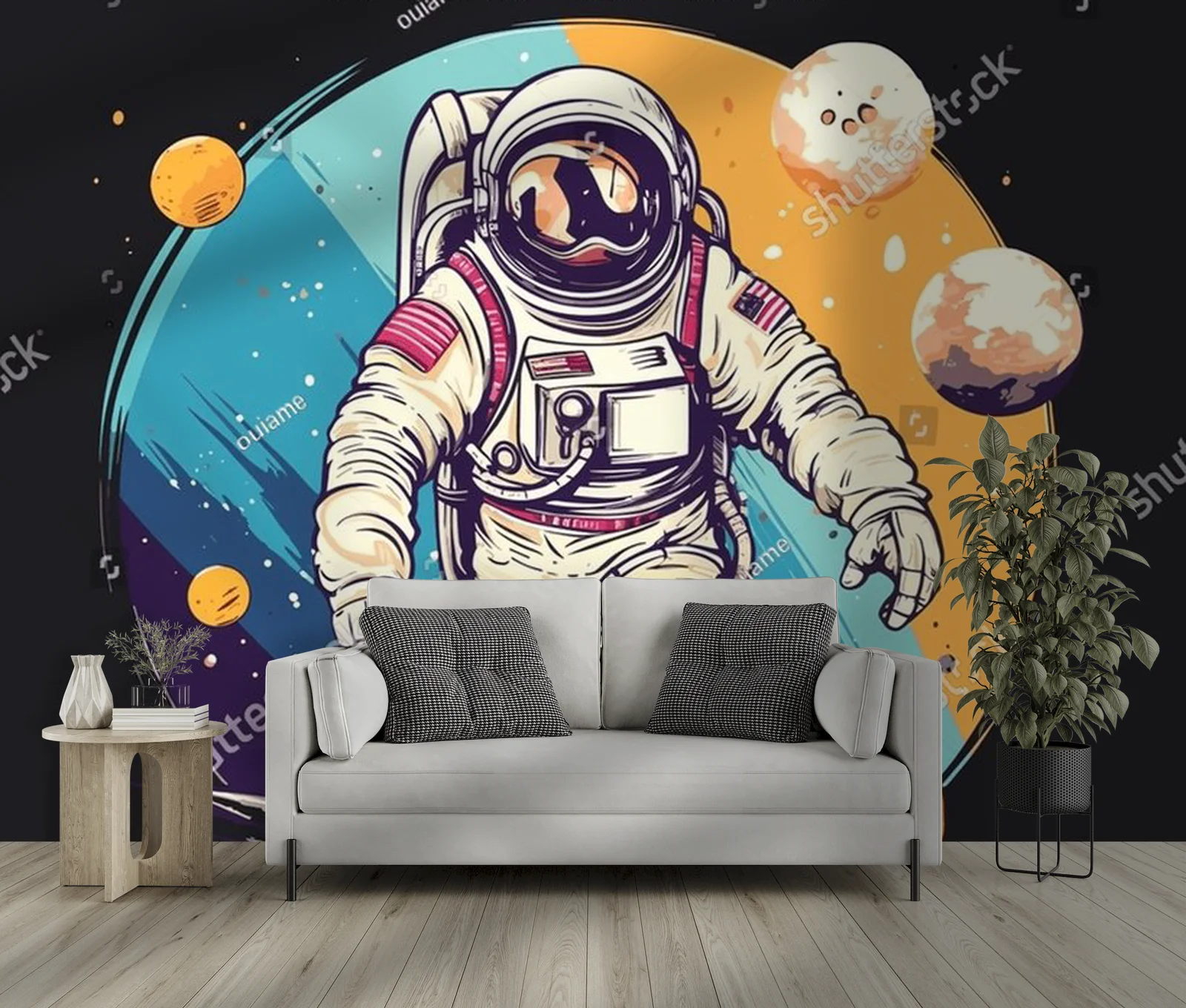 Kosmiczny astronom w retro stylu