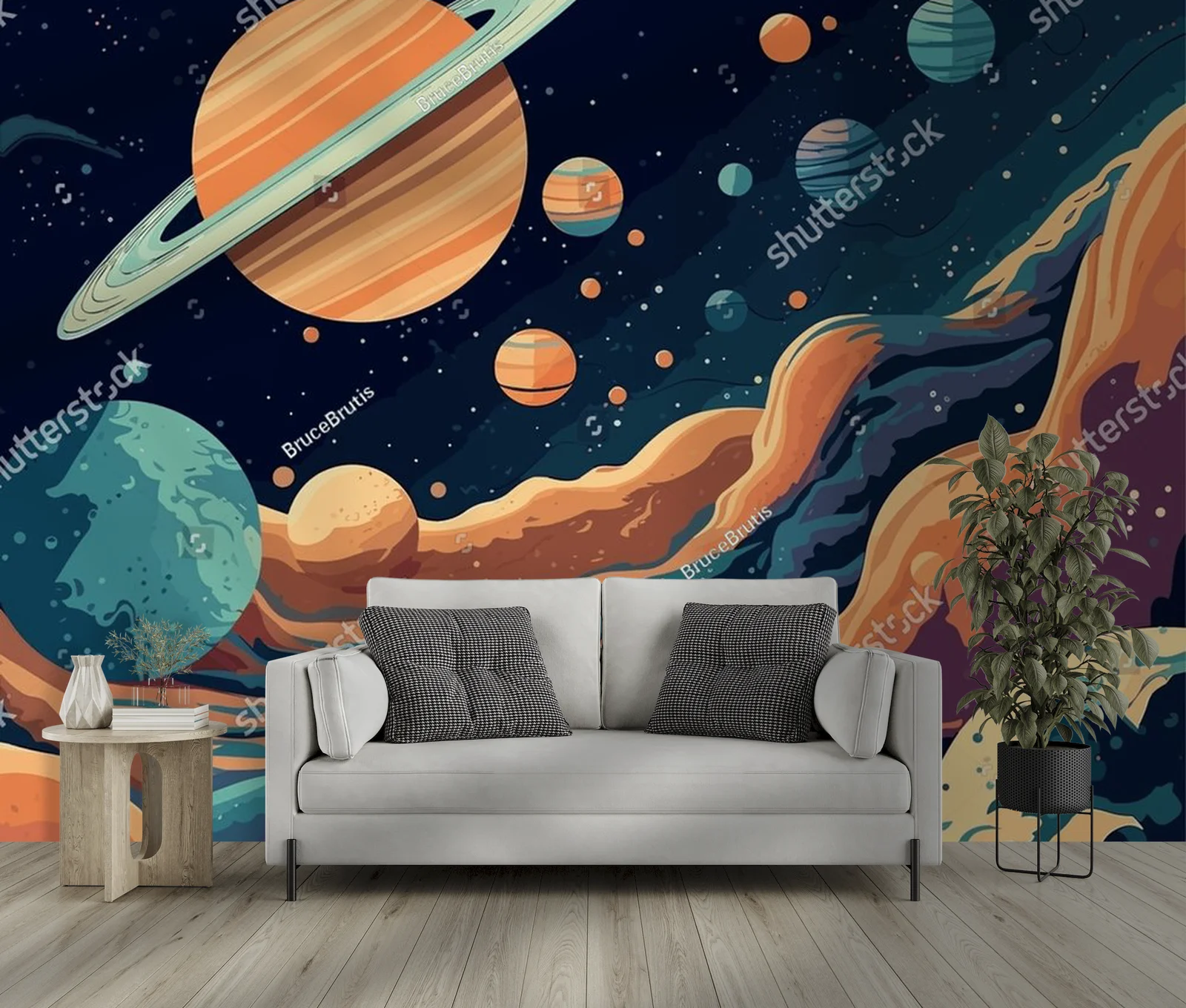 Kosmiczna podróż w retro stylu: ilustracje planet