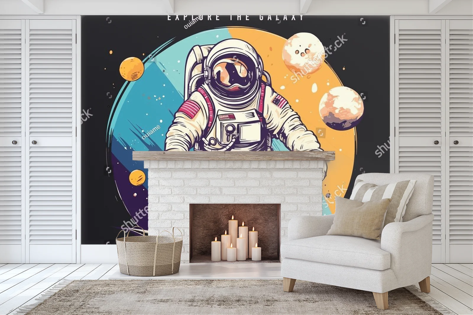 Kosmiczny astronom w retro stylu