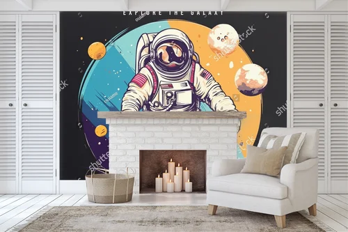 Kosmiczny astronom w retro stylu