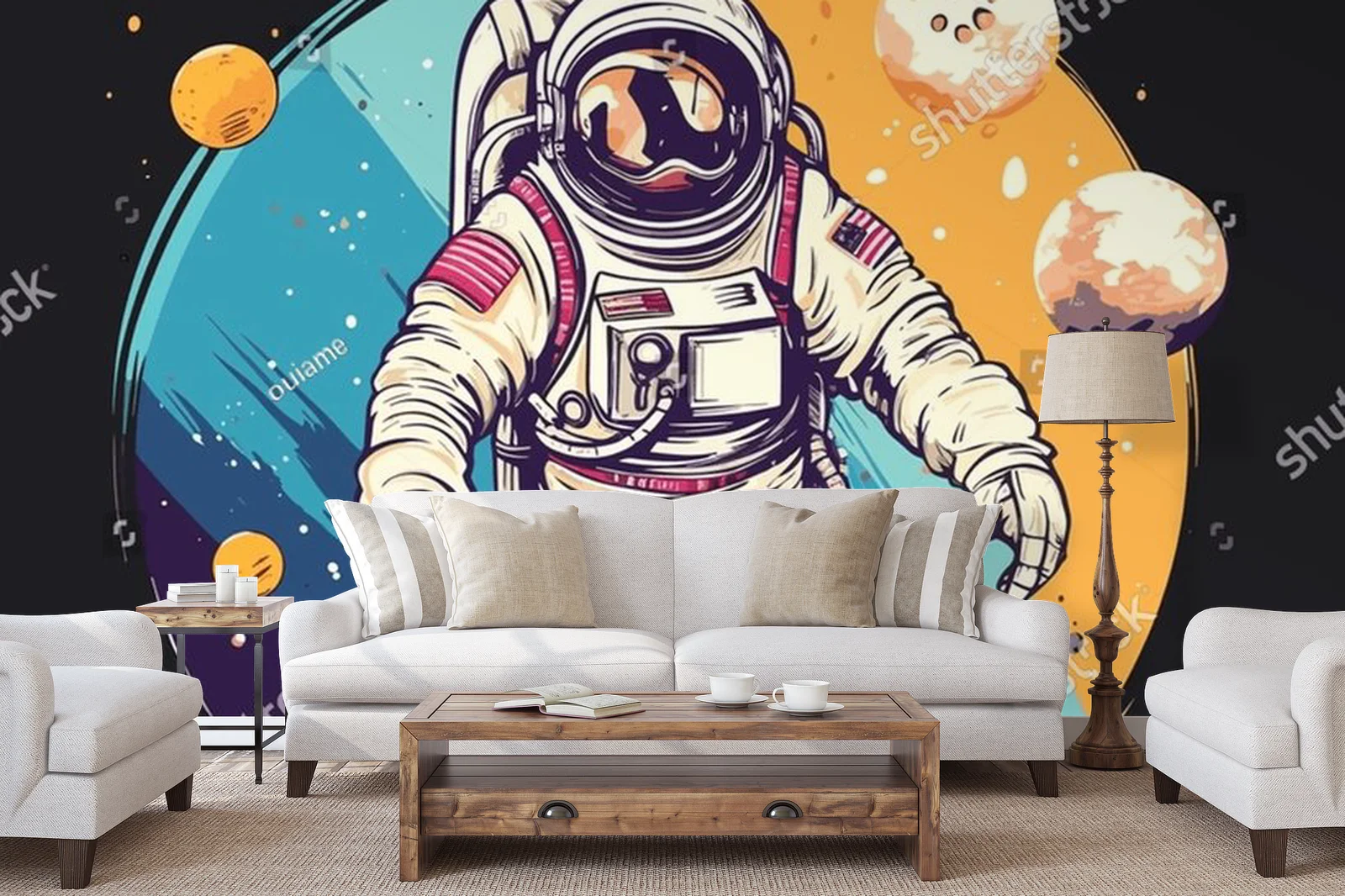 Kosmiczny astronom w retro stylu