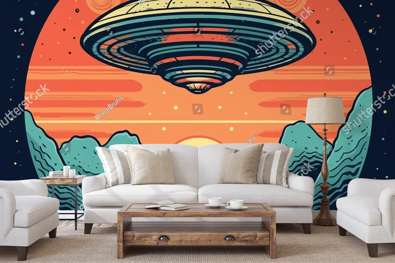 Kosmiczna podróż w stylu retro z UFO