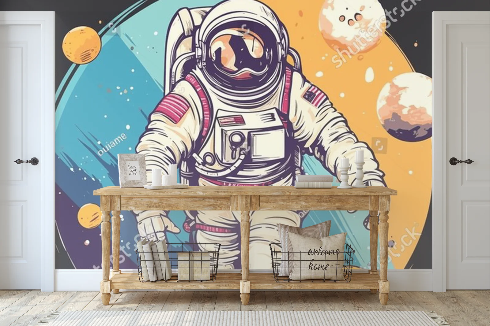 Kosmiczny astronom w retro stylu