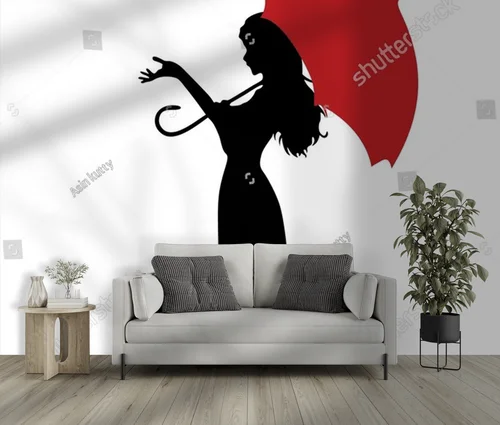 Elegancka sylwetka dziewczynki z parasolką