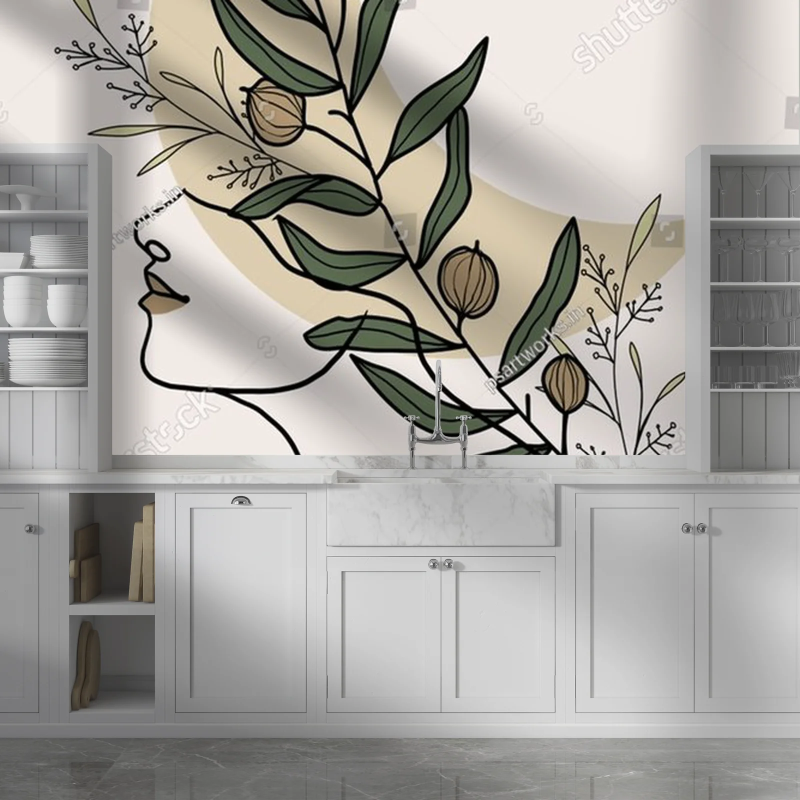 Abstrakcyjny urok midcentury w pastelowych odcieniach