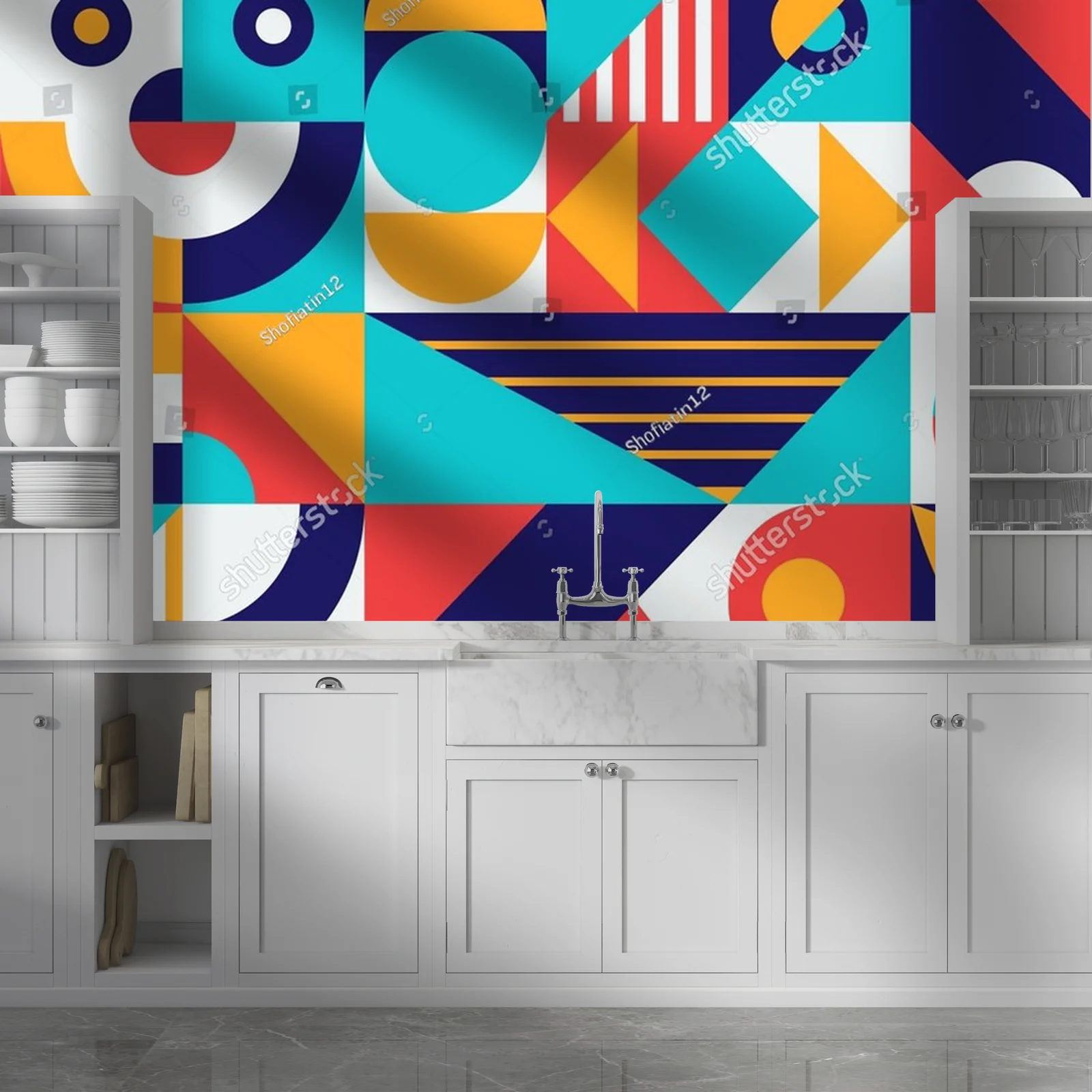 Minimalistyczna geometria w dynamicznych kolorach