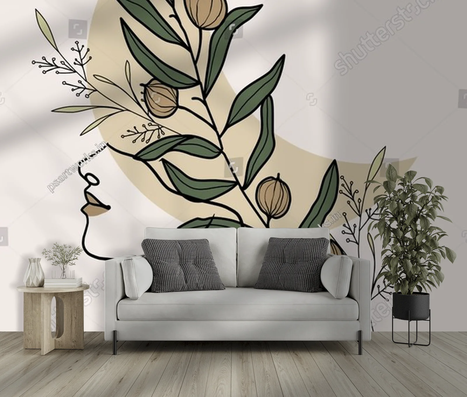Abstrakcyjny urok midcentury w pastelowych odcieniach