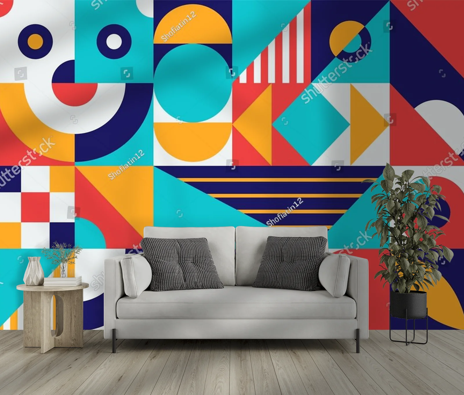 Minimalistyczna geometria w dynamicznych kolorach