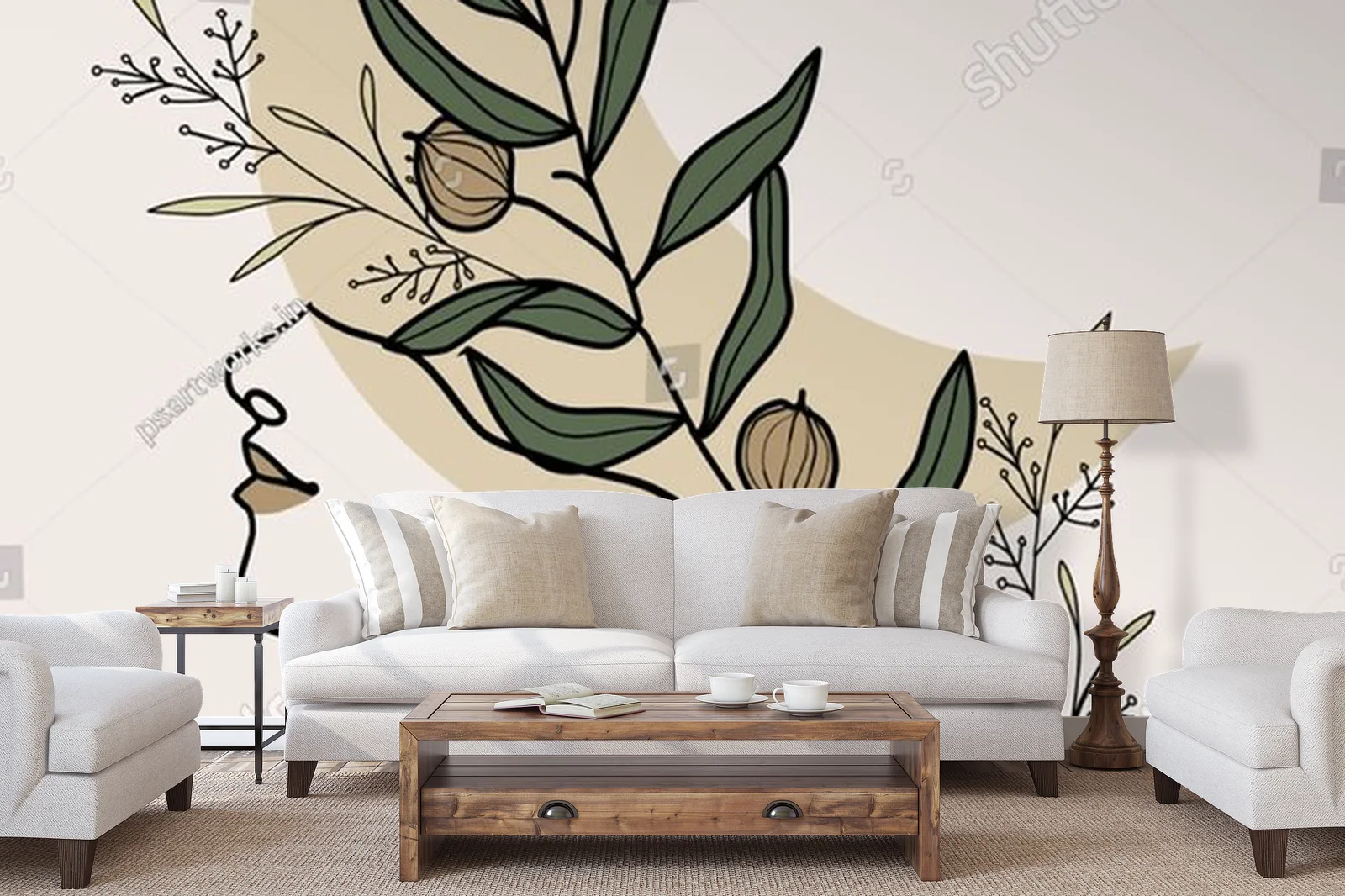 Abstrakcyjny urok midcentury w pastelowych odcieniach