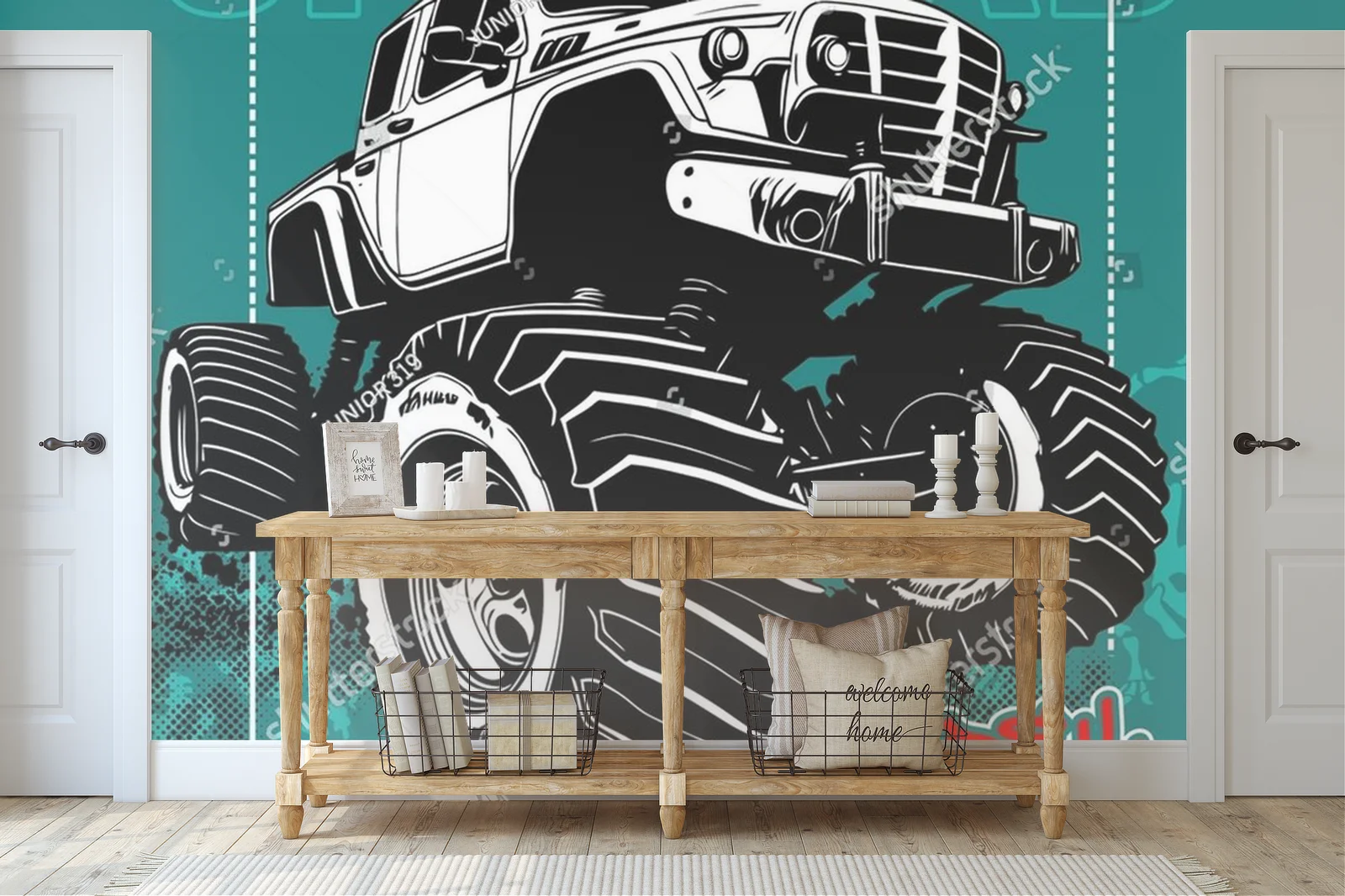 Wielki potwór off-road w dynamicznych kolorach