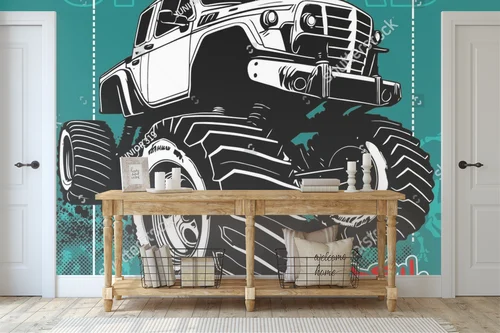 Wielki potwór off-road w dynamicznych kolorach
