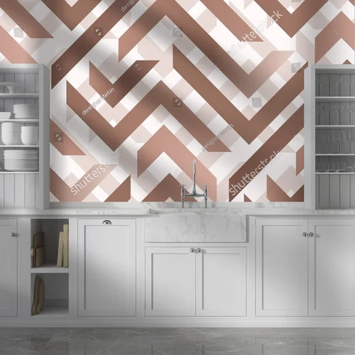 Zigzagowy motyw w odcieniach mocha mousse