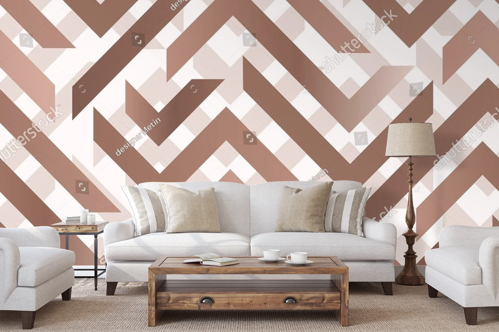 Zigzagowy motyw w odcieniach mocha mousse