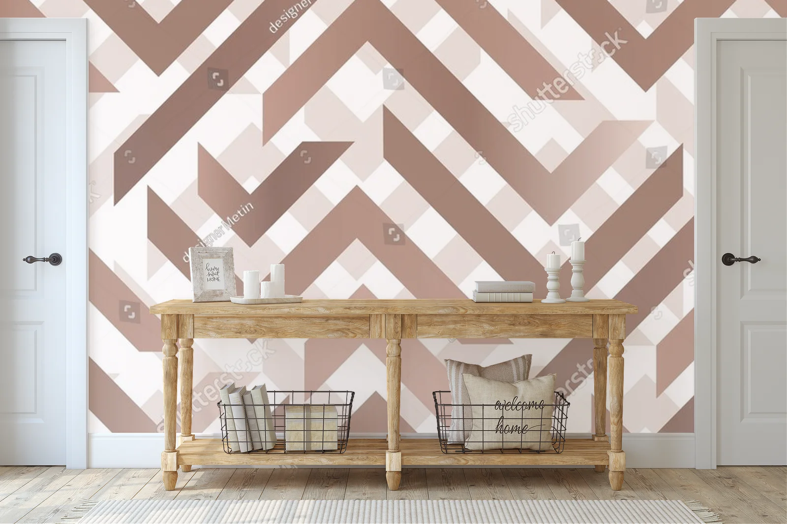 Zigzagowy motyw w odcieniach mocha mousse