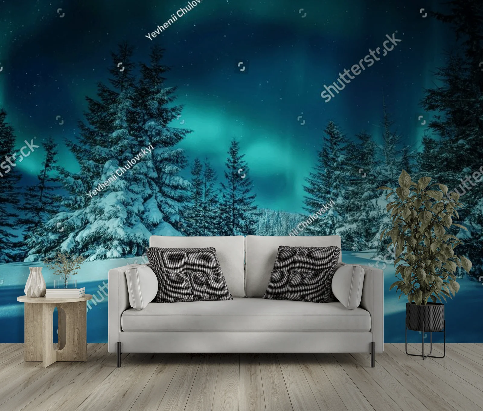 Zjawiskowa nocna aurora nad zjawiskowym lasem