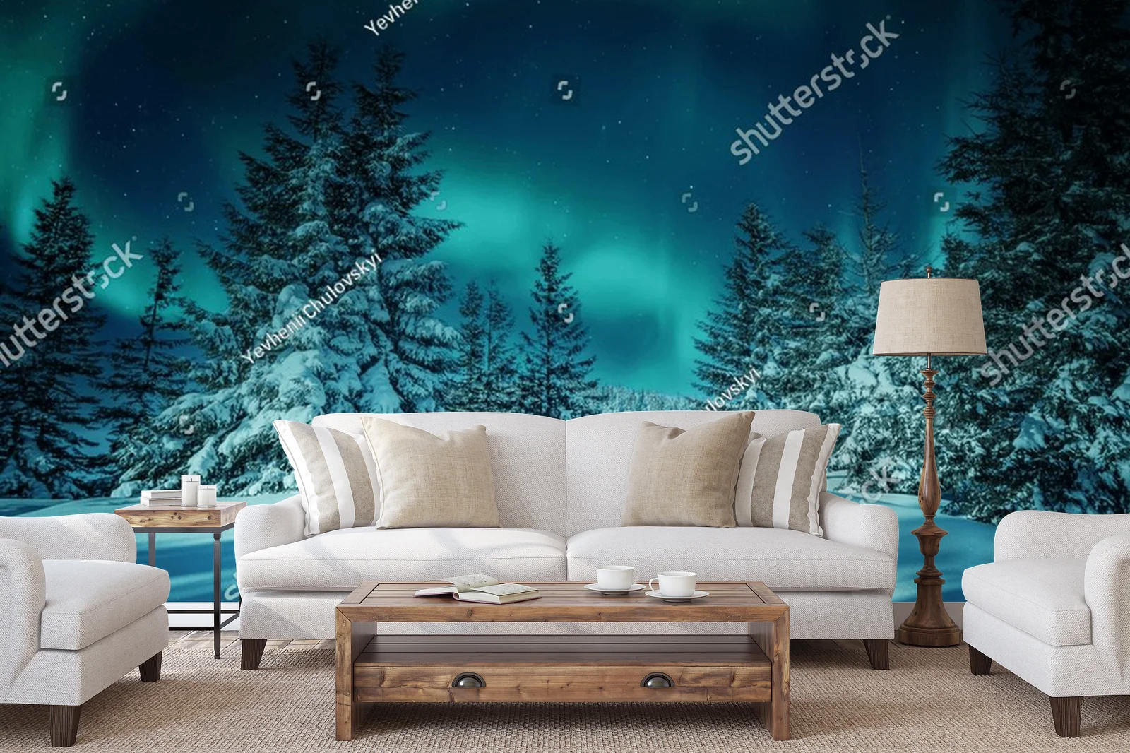 Zjawiskowa nocna aurora nad zjawiskowym lasem