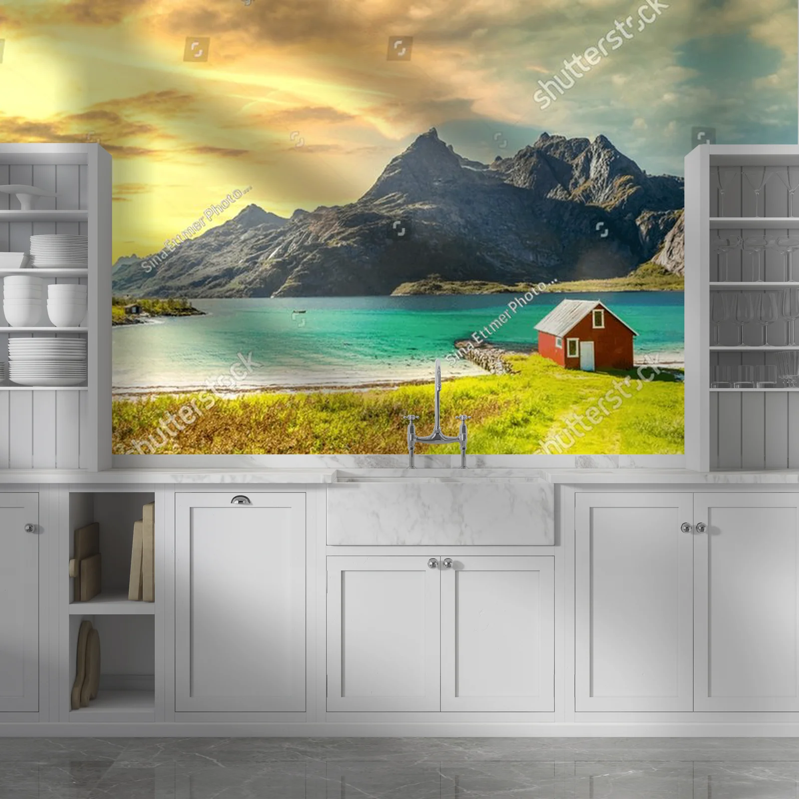 Idylliczny Trollfjord w pięknych pastelach