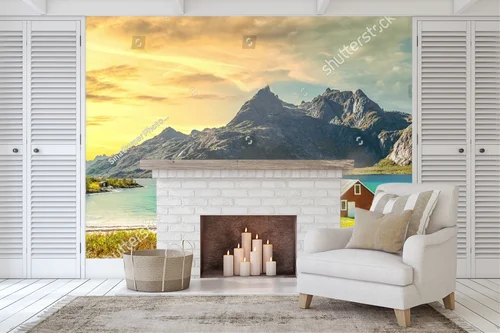 Idylliczny Trollfjord w pięknych pastelach