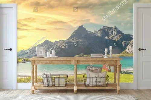 Idylliczny Trollfjord w pięknych pastelach