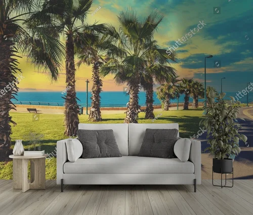 Tropikalna promenada pełna palm i morskiej bryzy