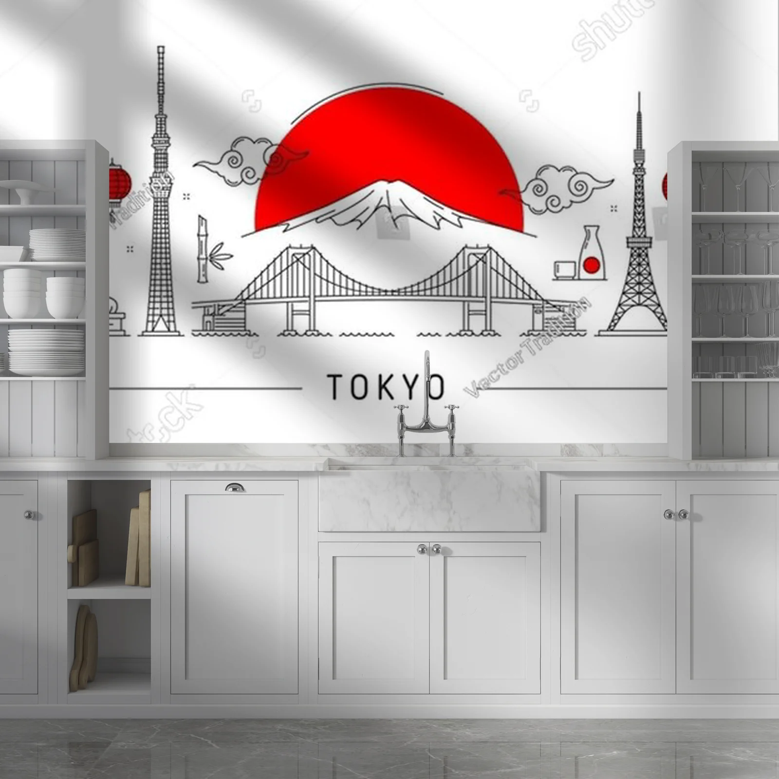 Tokijska sylwetka w malowniczych barwach Japonii