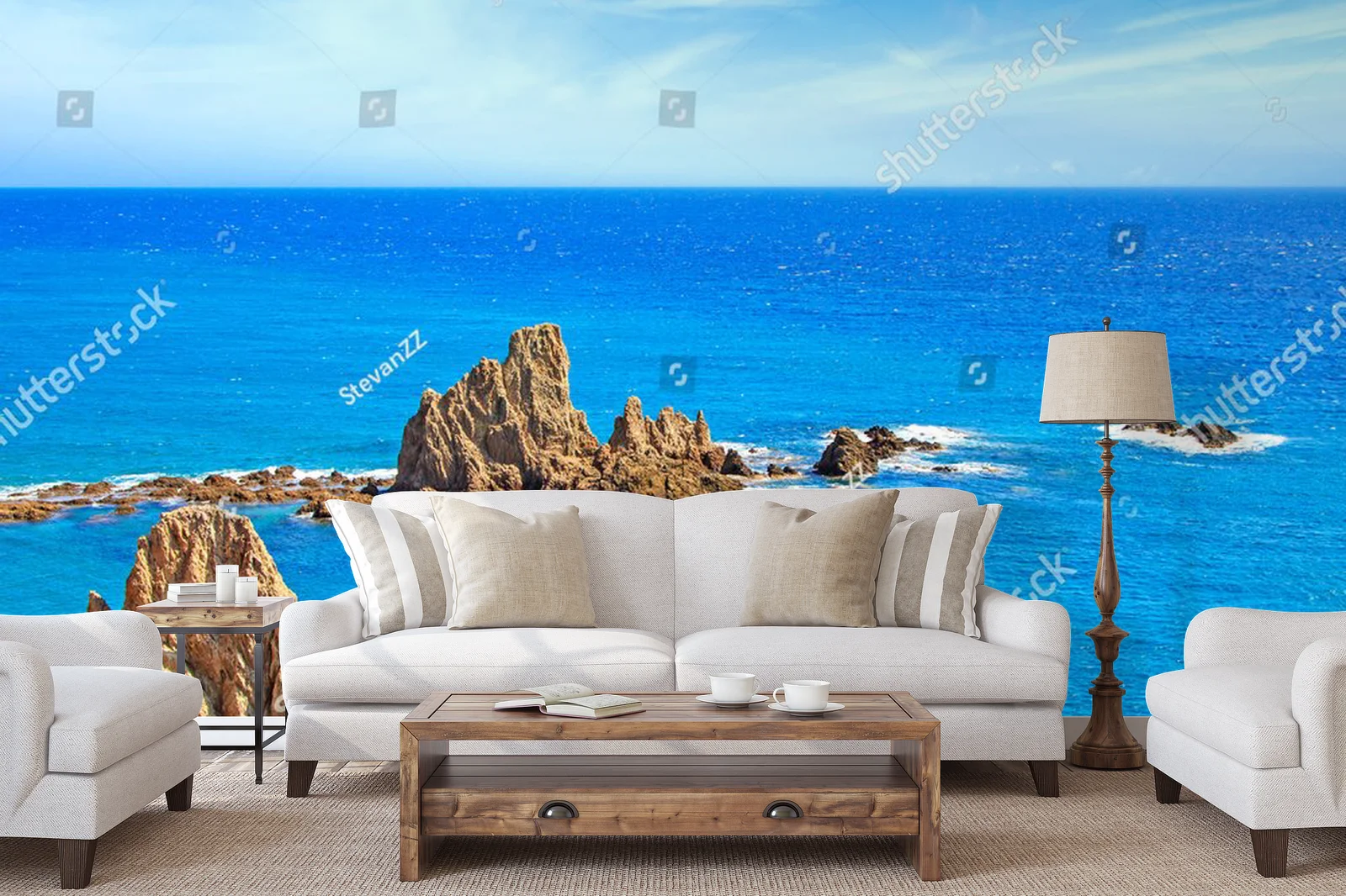 Malowniczy krajobraz Cabo de Gata w błękicie
