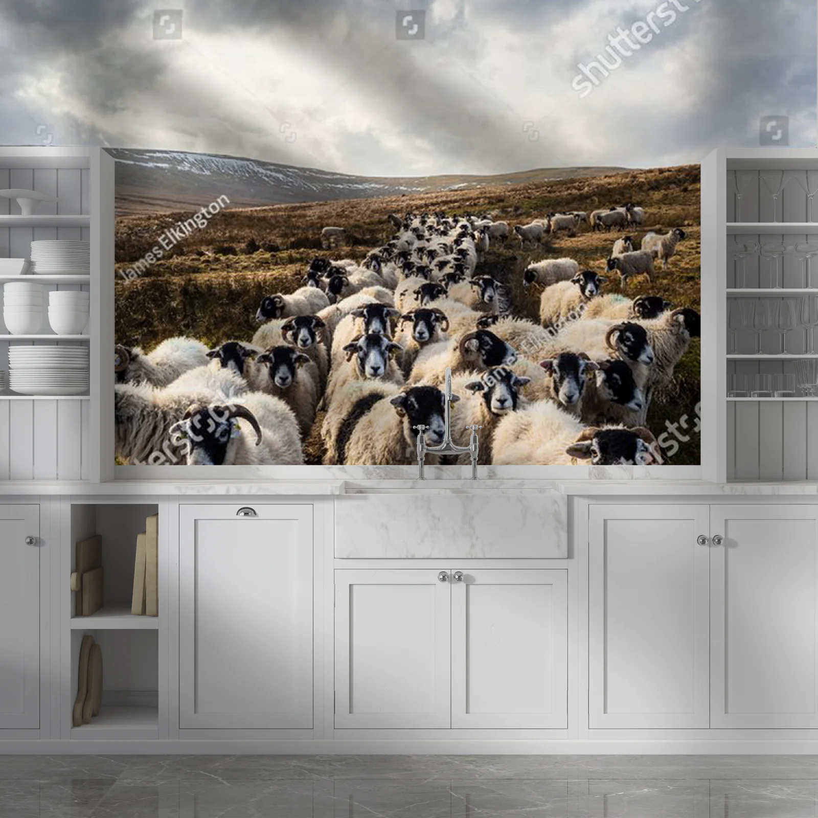 Fascynujący krajobraz z owcami w Yorkshire Dales