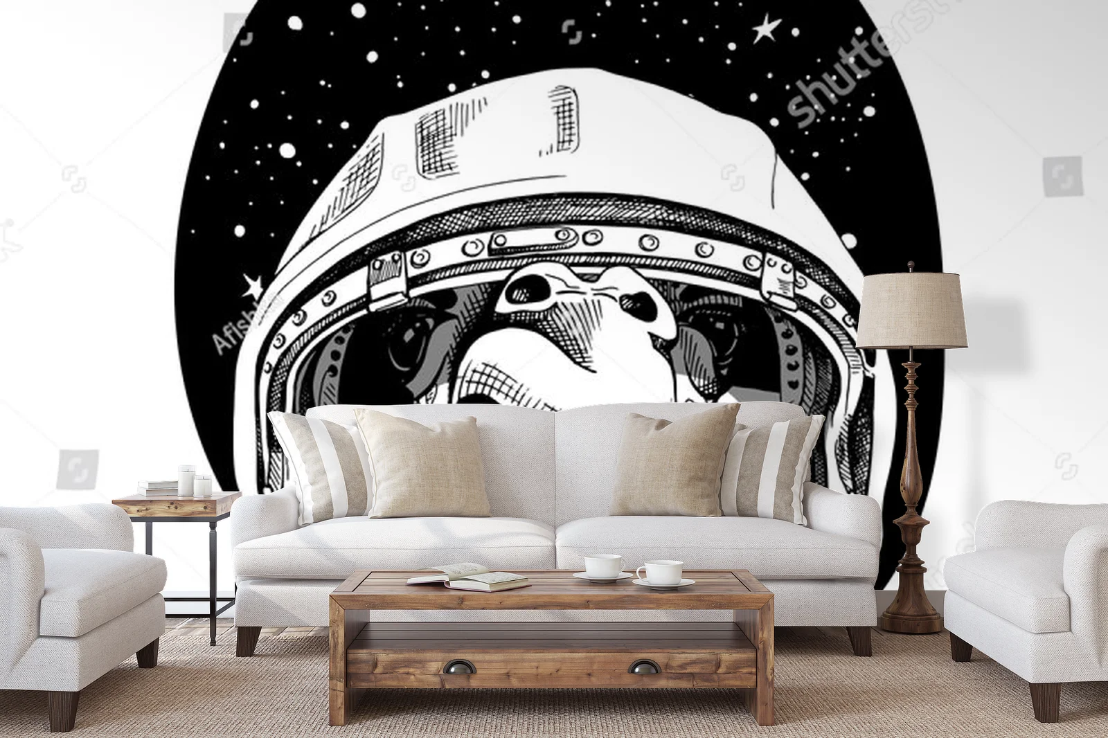 Giraffe in a Cosmic Dream: Retro Astronaut Adventure