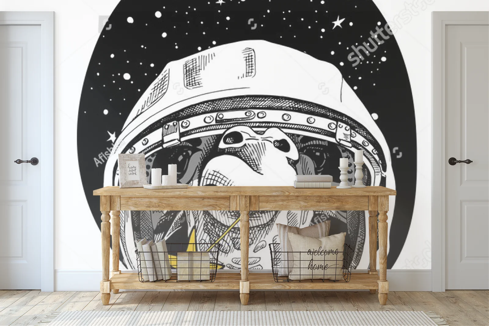 Giraffe in a Cosmic Dream: Retro Astronaut Adventure